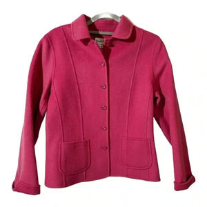 VTG Pendleton 100 Merino Wool Pink Button Up Jacket Size S Preppy Old Money